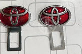 Toyota Seat Belt Clip Red/Silver Metal Safety & Style Upgrade